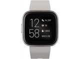 Smartwatch - Fitbit Versa 2, Gris niebla, GPS, Sumergible, 15 modos de ejercicio, Análisis del sueño
