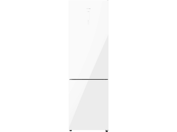 Frigorífico combi - Cecotec Bolero CoolMarket 356 White Glass D, Total No Frost, 200 cm, 356 l, Inverter Plus, Puertas de cristal, White Glass