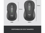 Ratón inalámbrico - Logitech Signature M650, Para manos grandes, Bluetooth-USB, Clics silenciosos, Windows, macOS, Personalizable, Negro