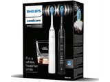 Cepillo eléctrico - Philips DiamondClean 9000 HX9914/57, 2 unidades, Tecnología sónica, Sensor de presión, Temporizadores intuitivos, Negro y oro rosa