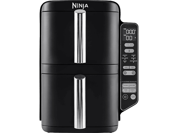Freidora de aire - Ninja SL300EU, 2470 W, 7.6 l dividido en 2 bandejas, Negro