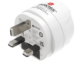 Adaptador de viaje - Hama 00223486, Adaptador de enchufe eléctrico EU - UK, Tipo G (RU) Tipo F, Blanco
