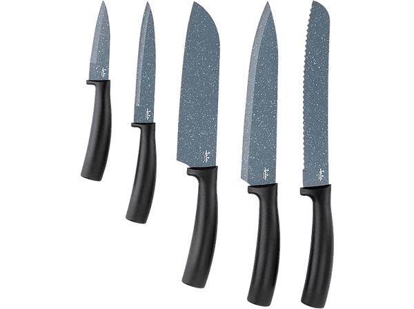 Set de cuchillos - Jata HACC4504, Tacoma Incluido, 5x Cuchillos, Mando Polipropileno, Negro