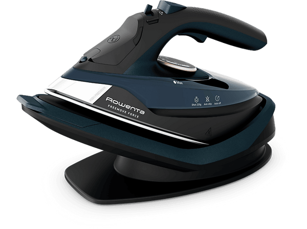Plancha de vapor - Rowenta DE6725 Freemove Force, Sin Cable, 2600 W, 220 g/min, 0,25 L, Suela de acero inox, Azul