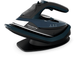 Plancha de vapor - Rowenta DE6725 Freemove Force, Sin Cable, 2600 W, 220 g/min, 0,25 L, Suela de acero inox, Azul