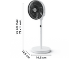 Ventilador de pie - Rowenta Turbo Swift,  36 W, 20 velocidades, Temporizador, Silencioso, Diseño compacto, Mando a distancia, Blanco