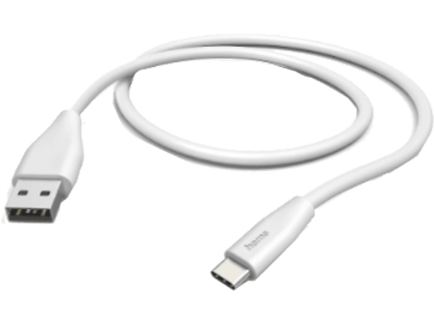 Cable USB - Hama 00201596, USB 2.0, USB-A, USB-C, 1.5m, Universal, 480 Mbit/s, Blanco