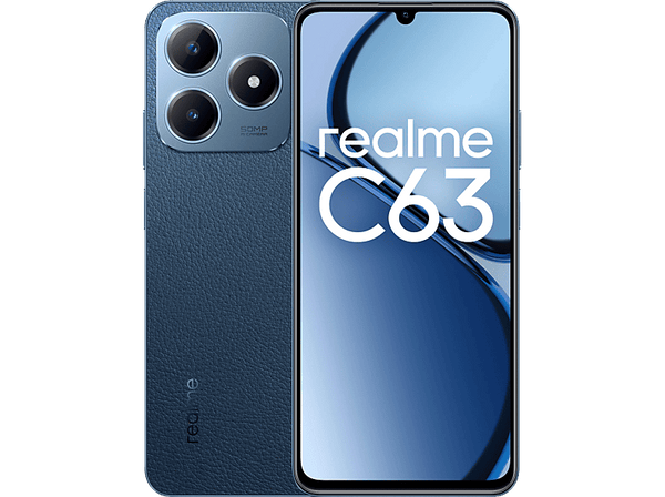 Móvil - realme C63, Azul, 256 GB, 8 GB RAM, 6.74" IPS 90 Hz, UNISOC T612, 5000 mAh, Carga rápida 45W, Android