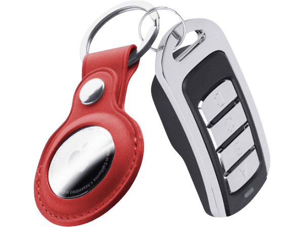 Llavero - CellularLine AIRTAGCLASSR, Para AirTag, Polipiel, Rojo
