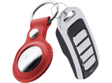 Llavero - CellularLine AIRTAGCLASSR, Para AirTag, Polipiel, Rojo