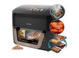 Freidora de aire - Cecotec Cecofry&Grill Smokin' 11000, 2900 W, 11 L, Triple grill, Ahumador, Temperatura dual, Negro