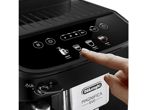 Cafetera superautomática - De'Longhi Magnifica EVO ECAM290.21.B, Molinillo integrado, Sistema Thermoblock, Vaporizador, Táctil, 1450W, 15bar, Negro