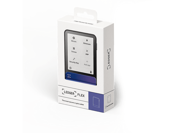 Crypto Wallet - Ledger Flex™ + Recovery Key, Bluetooth, 1.8MB Almacenamiento, Pantalla táctil de E Ink® 2.84", Azul Neptuno