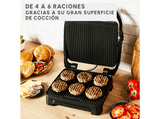 Sandwichera - Moulinex GI272D10, 2000 W, 2 en 1, Grill & sandwichera, Antiadherente, 4 a 6 raciones, Inox