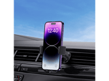 Soporte de móvil para coche - Baseus Clamp-Type Set, Doble modalidad: Ventosa y Gancho de rejilla, Sujeción automática, Universal, Negro Cluster