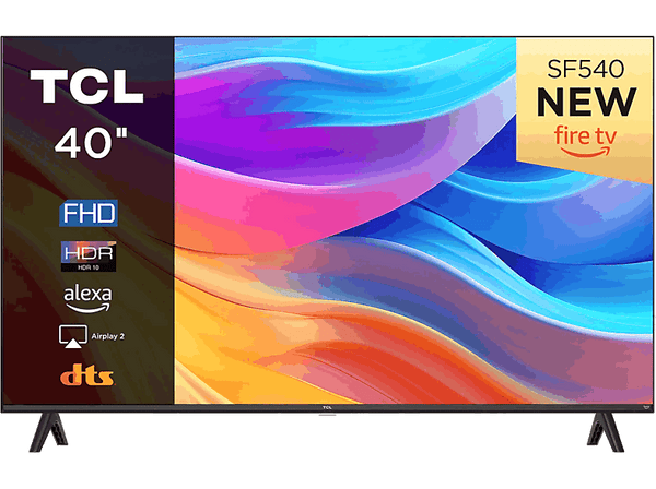 TV DLED 40" - TCL 40SF540, Fire TV, Full-HD, Procesador cuatro nucleos, HDR10, Dolby audio, Negro