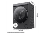 Lavadora secadora - Haier HWD90BP14367GTUS, 9 kg/5 kg, Inverter, 1400rpm, Flexy Time, Ciclo Allergy Care, Ropa de bebé, Inox