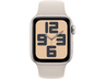 APPLE Watch SE (2023), GPS, 40 mm, Caja de aluminio blanco estrella, Talla M/L, Vidrio delantero Ion-X, Correa deportiva blanco estrella