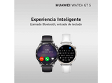 Smartwatch - Huawei Watch GT5 46 mm, Llamadas BT, Respuesta con teclado, 14 días de batería, Compatible iOS/Andorid, Correa Fluoroelastómero Negro