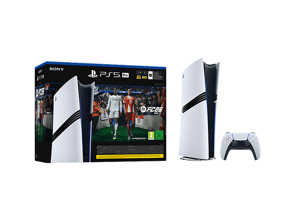 Consola - Sony PS5 Pro (2025), 2 TB SSD, 4K Spectral Super Resolution, 1 mando, Sin lector de discos + Juego EA Sports FC™ 26 (código de descarga)