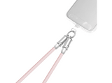 Cordón para móvil - Panda Lanyard, 1.2m Cable, USB-C, Goma, Carga rápida, 60W, Rosa