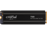 Disco duro SSD interno 2 TB - Crucial T500 PCIe Gen4 NVMe M.2 SSD with heatsink, Interno, Negro