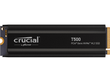 Disco duro SSD interno 2 TB - Crucial T500 PCIe Gen4 NVMe M.2 SSD with heatsink, Interno, Negro