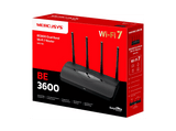 Router - Mercusys MR27BE, 3600 Mbps, Router WiFi 7 AX3600 Doble Banda, Puerto 2.5G Multi-Gigabit, Tecnología MLO, 4 Antenas, Red Mesh, Negro