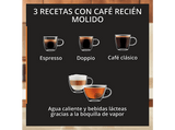 Cafetera superautomática - KRUPS My Coffee EA201B, 3 recetas de café, Táctil, Molinillo, Bandeja de goteo extraíble, Compacta, 15 bares, Gris