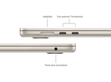 Apple MacBook Air (2024)  MXD33Y/A, 15.3 Retina, Chip M3 Apple, CPU de 8 núcleos, GPU de 10 núcleos, 16GB RAM, 2TB de SSD, USB-C 35W, Blanco