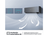 Aire acondicionado Split 1 x 1 - Hisense QH35XV0B 3010 fg/h, WiFI, IA Smart, A+++, Autolimpieza, Negro