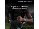 Smartwatch - Huawei Watch GT5 Pro 46mm, Llamadas BT, Respuesta con Teclado, Mapas Campos Golf, 14 días batería, Compatible iOS/Android, Correa Titanio
