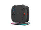 Base de carga - Nacon Quadcharging Station RGB, Carga hasta 4 Joy-Con 2, Luces RGB, Indicador carga, Negro