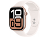 Apple Watch Series 10 (2024), GPS + Cellular, 46 mm, Gesto de doble toque, Caja de aluminio Oro rosa, Correa deportiva Rosa rubor, Talla S/M