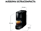 Cafetera de cápsulas - Nespresso® Krups Essenza Mini XN110, 19 bar, 0.6 l, 1260 W, Calentamiento rápido, Apagado automático, Negro mate
