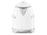 Hervidor de agua - Smeg KLF05WHEU Kettles 50's Style, 0.8 l, 1400 W, Filtro de Agua, Control mecánico, Blanco