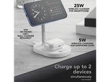 Cargador móvil inalámbrico - CellularLine, Mag Duo 2in1 Wireless Qi2.2, Estación de carga 25 W, Universal, Blanco