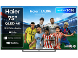 TV QLED 75 - Haier S80G Series H75S80GUX, QLED 4K HDR10+, Google TV, AI Picture Quality, Gaming 120Hz, Negro