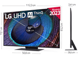 TV LED 50 - LG 50UR91006LA, UHD 4K, Inteligente α5  4K Gen6, Smart TV, DVB-T2 (H.265), Azul Ceniza