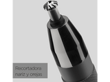 Cortapelos nariz - Babyliss E111E Super-X Metal, Nariz, Orejas y Cejas, Cabezales intercambiables, Black Edition