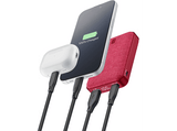 Powerbank - CellularLine GLAM, 10000 mAh, 20W, USB A + Tipo C, Rojo