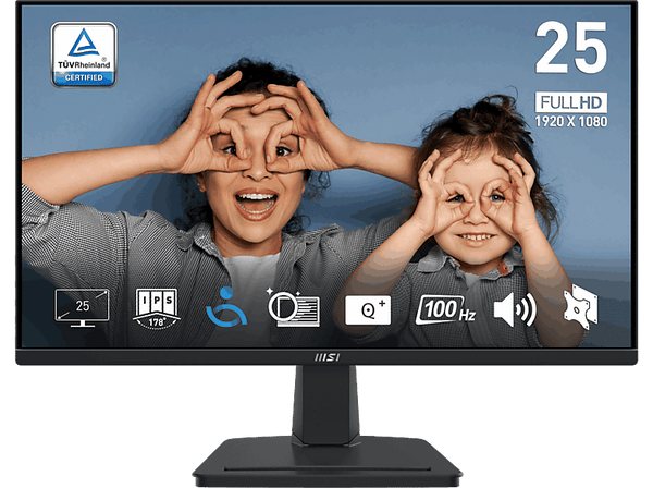 Monitor - MSI PRO MP251, 24.5", FHD, 4 ms, 100 Hz, Panel IPS, Tecnología EyesErgoc, Negro