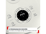 Arrocera - Tefal Multifunción POP, 0.7 L, Hasta 4 raciones,  Tecnología Smart  NFC, Compacta, Bol Antiadherente,  Cesta vaporera, 8 programas, Blanco