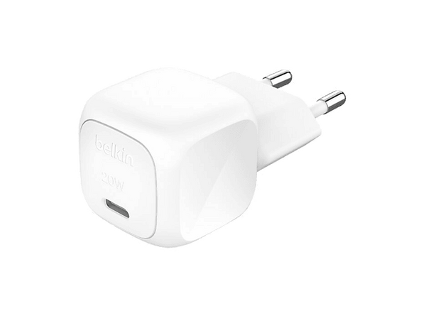 Cargador de pared - Belkin Cargador USB-C compacto de 20 W, Universal, Carga rápida USB-C, Blanco