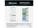 Frigorífico combi - Hisense RB390N4AWE1 , Puerta reversible, Congelamiento rápido, No Frost, 186 cm, 304 l, Blanco