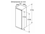 Frigorífico una puerta integrable - Balay 3FID737S,  177 cm, 310 l, Cierre SoftClose, Control electrónico, Inox Panelable