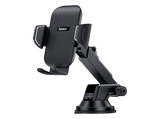 Soporte de móvil para coche - Baseus Go UltraControl, Universal, Sistema de ventosa ultrapotente, Ajustable, Rotación 360º,  Negro Cluster