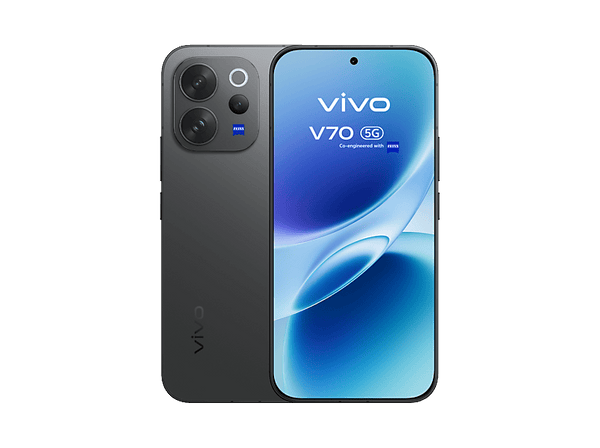 Móvil - vivo V70, Authentic Black, 512GB, 12GB RAM, 6.59" AMOLED, Snapdragon® 7 Gen 4, 6500 mAh