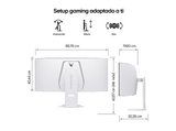 Monitor gaming - LG 39GX90SA-W, 39 WQHD 4K, 240 Hz, 0.03 ms, OLED curvo 800R, AMD FreeSync™, USB-C, Altavoces integrados, Altura ajustable, Blanco