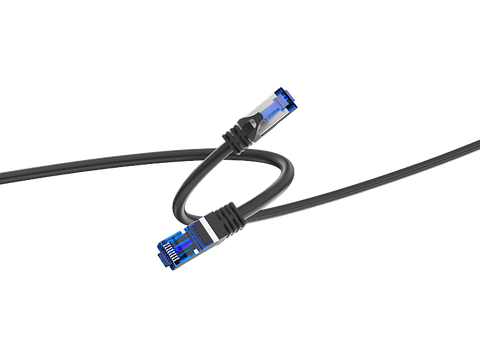 Cable de red - ISY IPC-1005, Cat-6A, 15m, 10Gbps, Negro